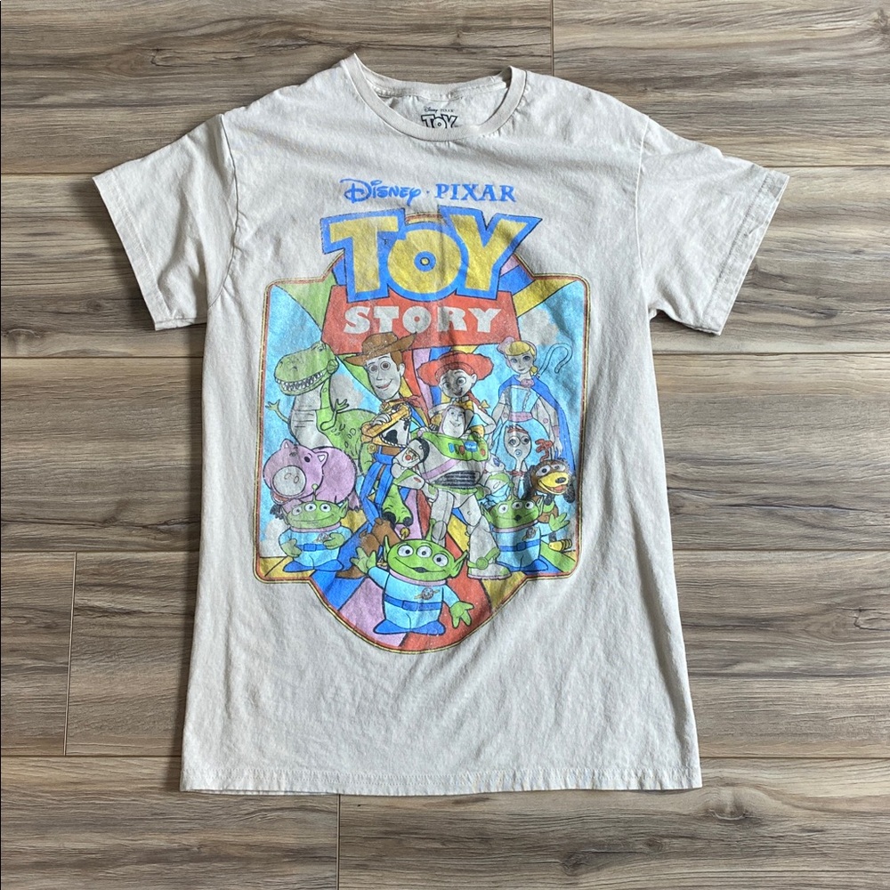Disney Toy Story Short Sleeve Tee in White with Multicolor Print